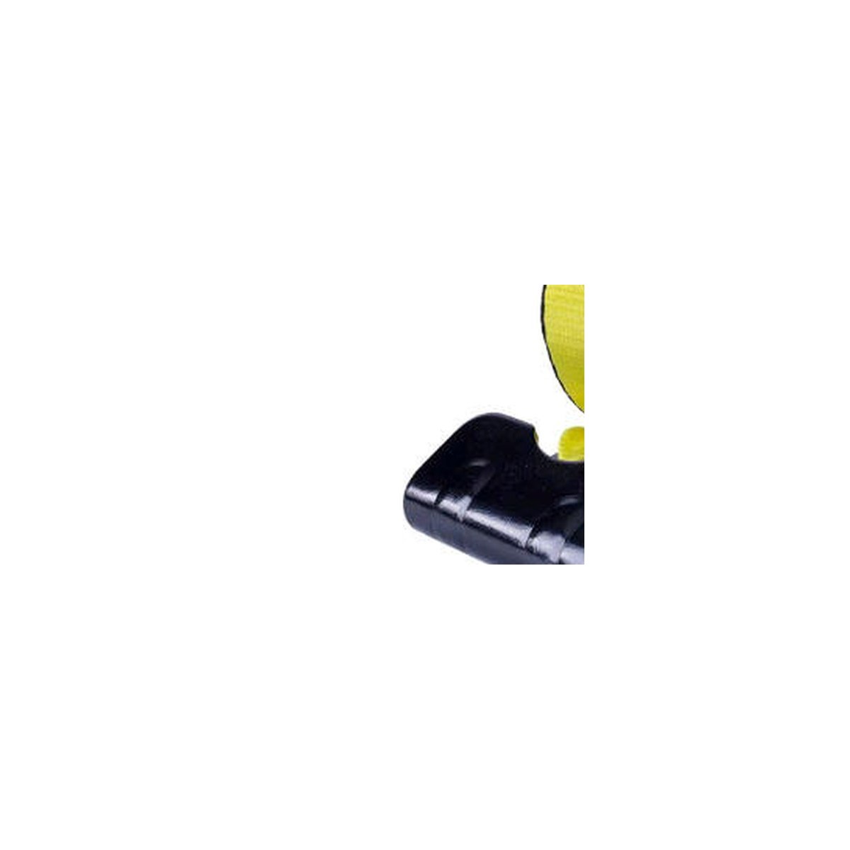 Close-up of 4 inch winch strap black flat hook end fitting