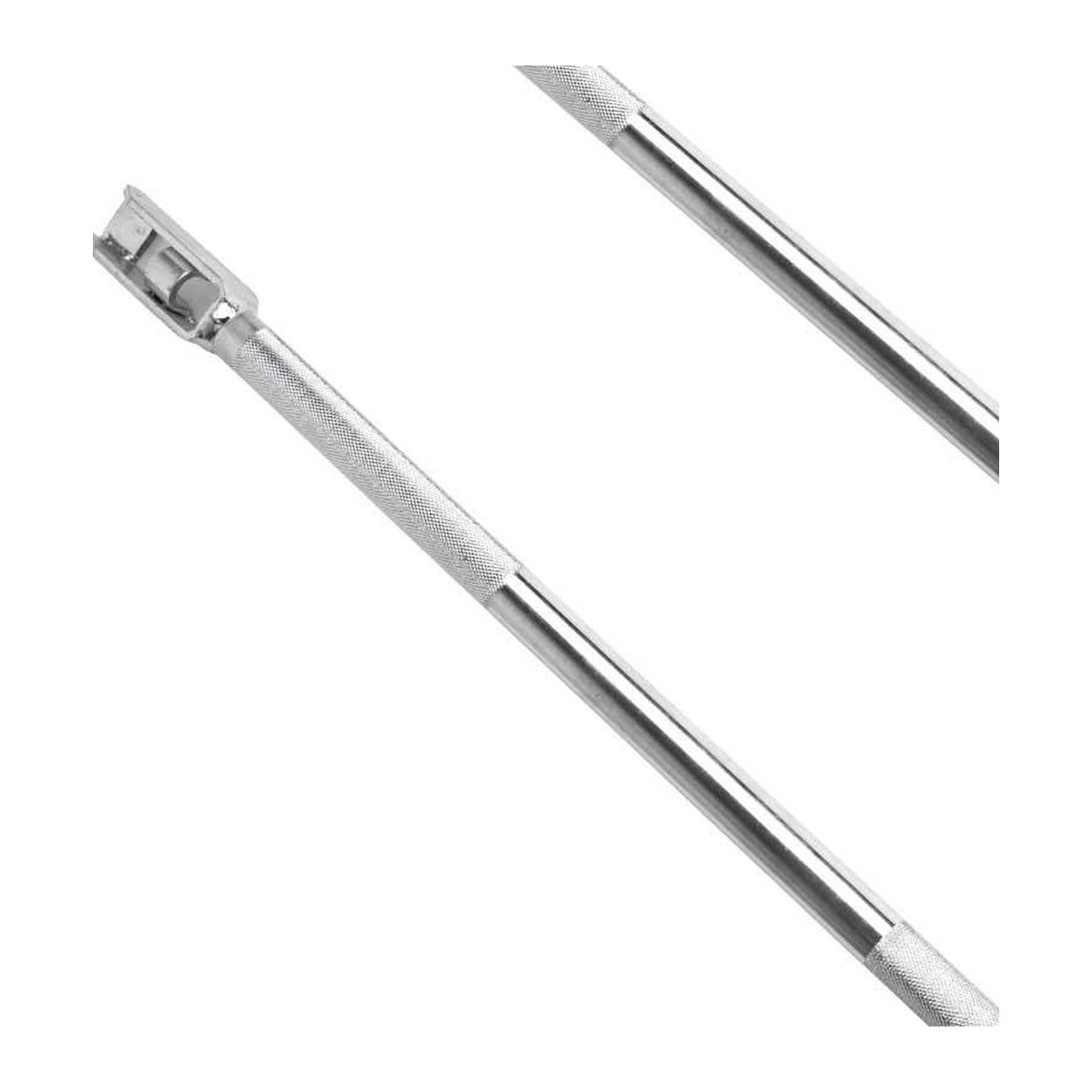 Close-up of chrome combination barre de treuil handle grip and bar body