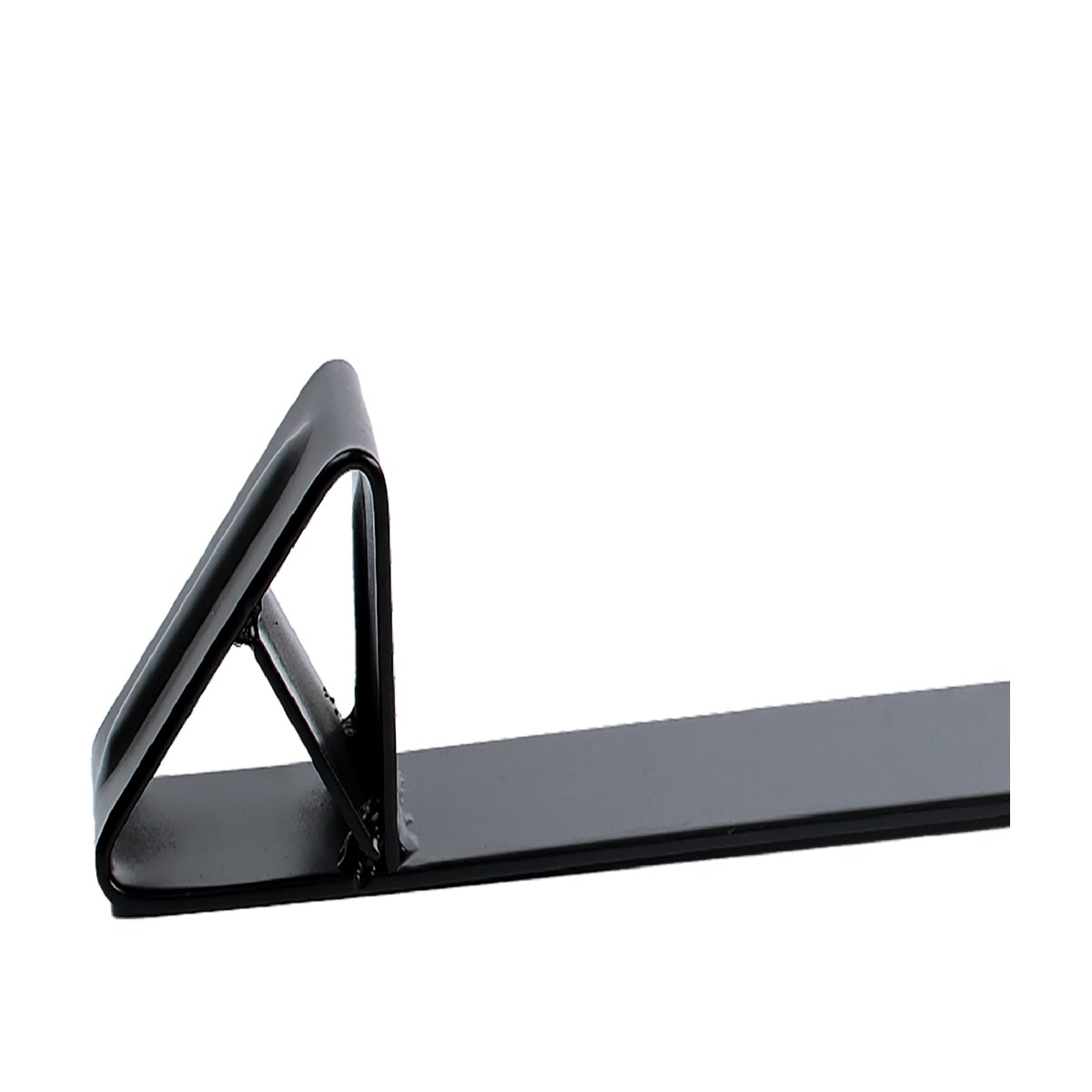 Close-up of heavy-duty coil bunk left end bracket and welded saddle assistance