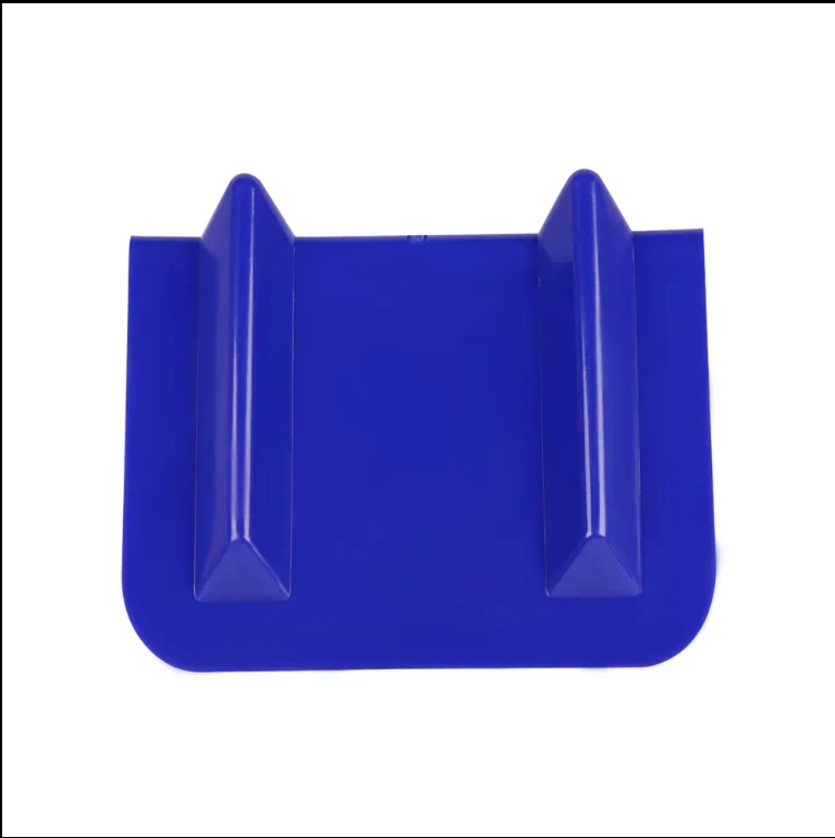 Blue 6 po plastic protecteur d&rsquo;angle front view showing raised sangle guides