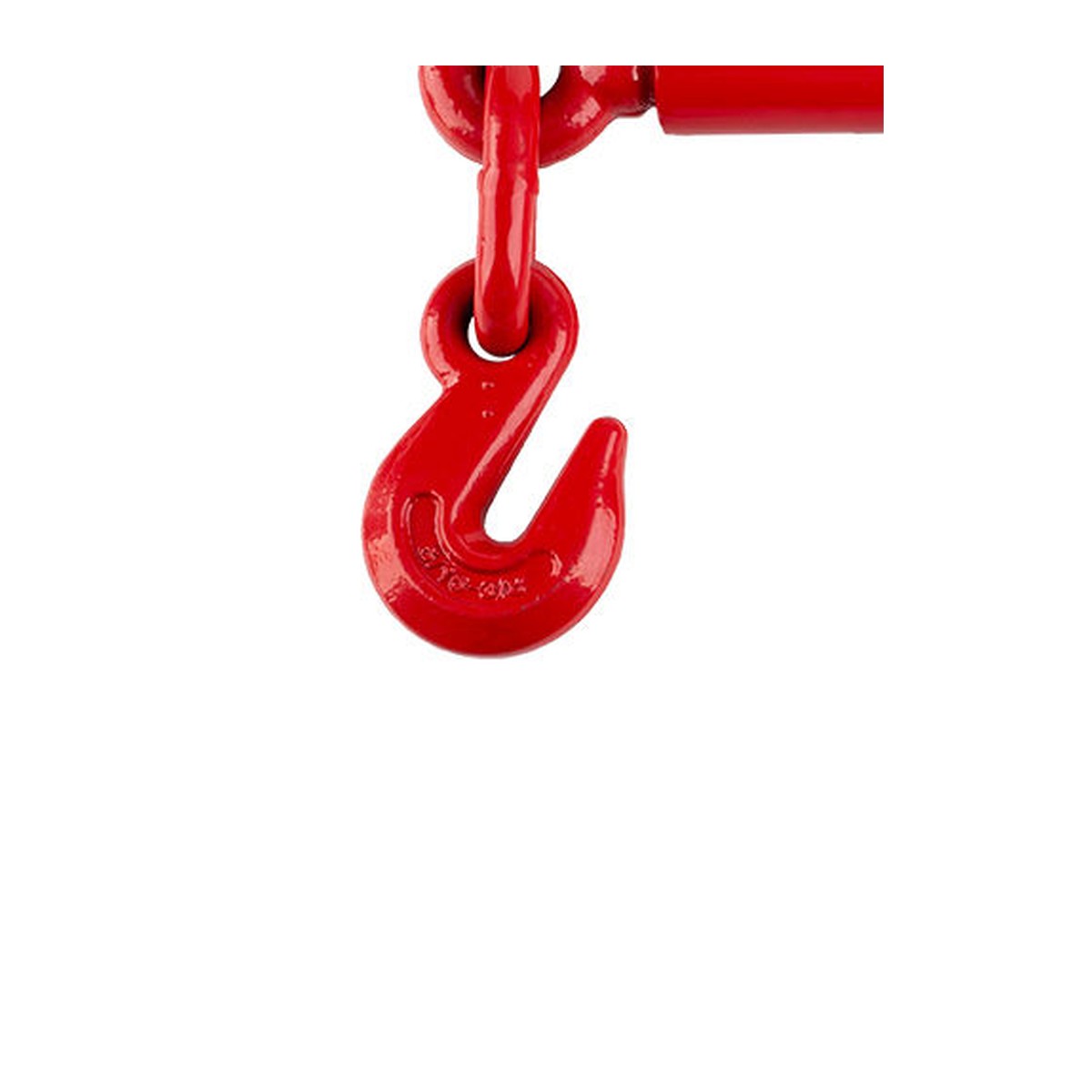 Close-up of ratchet cha&icirc;ne binder grab hook and cha&icirc;ne link connection